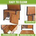 GUTINNEEN Large Outdoor Insulated Dog House Weatherproof Dog Kennel Indestructible Dog Shelter with Chew-Proof Full Meta