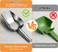 Mity rain Dog Food Scoop Stainless Steel with Long Handle, Precise Dog Food Measuring Cup 1, 3/4, 1/2, 1/4 Cup, Pet Scoop for Dogs, Cats, Rabbits, Animals, Metal Spoon for Dog Food Storage