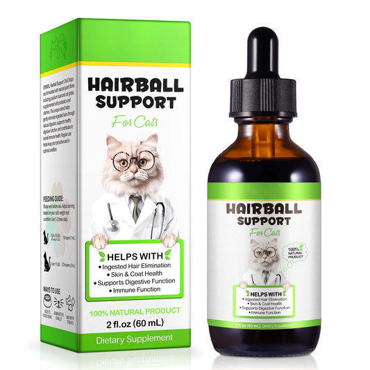 Arkture Hairball Treatment for Cats, Cat Hairball Remedy, Hairballs Drops Promotes Natural Passage of Hairballs, Supports Skin & Coat, Digestion, Immune - Chicken Flavor, 60ML