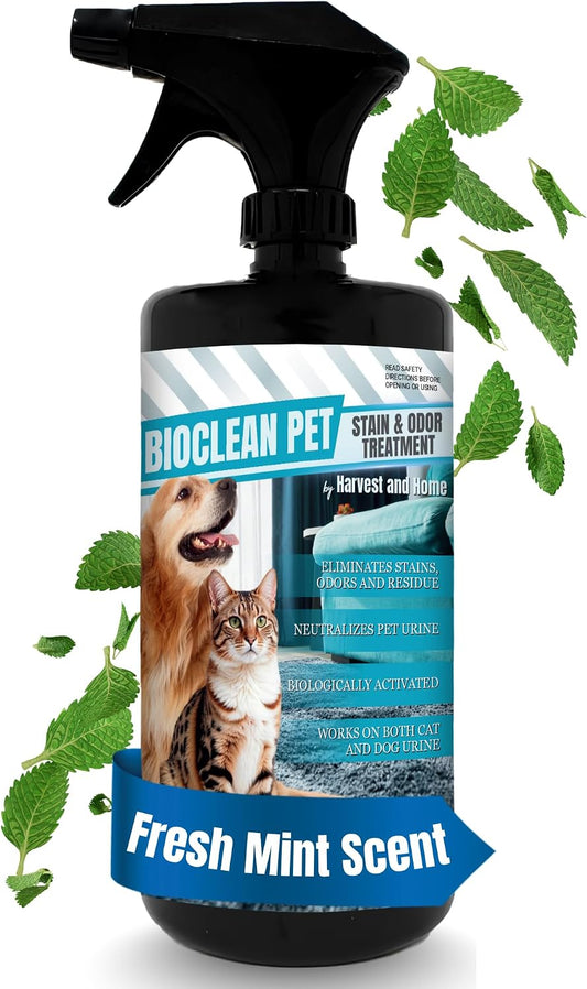 Bioclean Pet Carpet Cleaner & Deodorizer – Eliminates Pet Urine Smell, Stain & Odor Remover, No Residue, Made in USA – 32oz