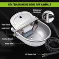 MINYULUA Heated Automatic Water Bowl Stainless Steel for Dogs Horse