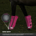 Harrison Howard Loose-Fitting Horse Fly Boots UV-Protective, Durable Fine Mesh Leggins with Reflective Strips (Set of 4)