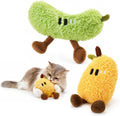 Potaroma Plush Catnip Fruit Cat Toy 2 Pack, Crinkle Interactive Chew Pillow
