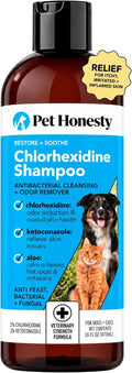 Pet Honesty Chlorhexidine Cat & Dog Seasonal Itch Relief Shampoo, for Allergies, Itching, Skin and Coat Supplement, Helps Shedding, Hot Spots, Deodorizing Dog Shampoo & Grooming Supplies,16oz