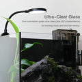 2.8 Gallon Small Glass Fish Tank, Desktop Nano Aquarium Starter Kit with Clip-on LED Light and Waterfall Filter Pump for