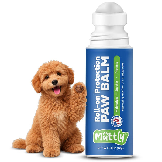 Roll-On Dog Paw Balm - Moisturizer & Soothing Protection from Snow & Hot Pavements - Snout Soother for Dogs - Easy & Fast to Apply, Natural, Non-Toxic, Food-Grade, Lick-Safe Wax