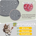 Pet Feeding Mat, Waterproof Anti-Slip Placemats for Dog Cat Bowl Silicone Pet Food Mat, Raised Edge Prevent Spills on Fl