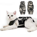Cat Recovery Suit for Male and Female Surgical Post Surgery Soft Cone Onesie Shirt Clothes Neuter Licking Protective Diapers Outfit Cover Kitten Spay Collar(L, Camouflage)