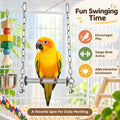 Stainless Steel Large Bird Swing, Parrot Swing Perch, 304 Stainless Steel Bird Stand, Bird Sewing Toy, Textured Anti-Sli