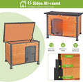 GUTINNEEN Large Outdoor Insulated Dog House Weatherproof Dog Kennel Indestructible Dog Shelter with Chew-Proof Full Meta