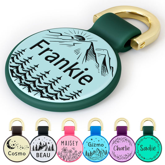 Brayhoo Silicone Dog Tags Personalized for Pets, Lightweight Cute Soundless Cat ID Tag, Custom Deep Engraved Pet Name Tags (Pattern)