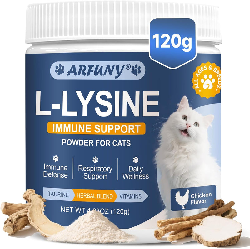 L-Lysine for Cats, Support Immune System, Respiratory, Eye Health