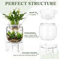 Thenshop 1.07 Gal Elliptical Cylinder Aquaponic Fish Tank Planter with Base