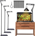 MECESOR Reptile Lamp Stand Adjustable Height 15.7-73.6inch with 360°Adjustable Swing Arm Heat Lamp Stand Plant Floor Lig