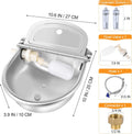 MYFAMIREA Automatic Animal Drinking Water Bowl Stainless Steel Waterer Feeder Farm Dog Dispenser Kit Self Filling for Li