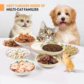 YEAHGO Cat Food Bowls for Indoor Cats Ceramic Cat Bowls Whisker Friendly Cat Dishes for Food and Water 5.5 Inches Kitten Bowls Cute Cat Feeding Bowls Set 8 Cat Wet Food Bowl Set Shallow Cat Plate