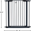 MidWest Homes for Pets 39-Inch High Walk-Thru Pressure Mounted Steel Dog Gate, Expands to 38 Inches Wide, Includes 3-inch Extensions, Textured Graphite