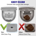 ToLanbbt Automatic Animal Dispenser Horse Water Bowl with Float Valve Stainless Steel Goat Waterer Feeder Outside Water 