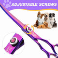 JASON Curved Dog Grooming Scissors - 7.5" Round Tip Shears Adjustable Screw