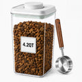 Pet Dog-Cat Airtight Food Storage-Container - 4.2Qt/4L jar with lid and 1/4Cup scoop | Holds 3–5 pounds of dry pet food 