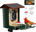 Smart Bird Feeder with Camera Solar Powered 2K HD Video, 10,000+ Species AI Recognition, Real-Time App Alerts, and Weath