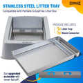 Reusable Cat Litter Tray Compatible with Petsafe-ScoopFree Litter Box, Upgraded Clip-on Designed Waste Extender, Stainless Steel Litter Tray Never Stains, Absorb Odors & Easier to Clean