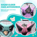 LYART Sugar Glider Pouch Hammock Bed Bedding, Sugar Glider Cage Accessories Toys for Rat, 3-Layer Hammock Make Pet Cages