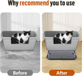 Cat Litter Box Step, Large Cat Litter Ramp with Filter Function, Dark Grey