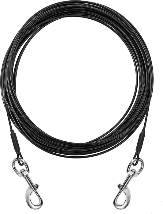 Mi Metty Dog Tie Out Cable,50ft Dog Run Cable,Tie-Out Cable for Small Dogs Up to 60 lbs,Dogs Leash Tether for Yard,Camping and Outside