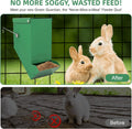 2 Packs Hay Feeder Rabbit, Metal Small Animal Feeder with Lid & Mesh Bottom, 3.1 Inch 1 LBS Capacity, Gravity Food Dispe