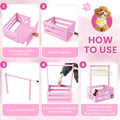Teenyyou 20 x 13 x 9 Wooden Dog Closet Pet Wardrobe Crate Box with Hanging Rods and Personalized Alphabet Letters Easy Assembly Baskets for Dog Cat Toys Clothes Accessories(Pink)