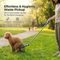 35" Dog Poop Catcher - Long Handle No Bending Poo Pickup, Includes 15 Bags, Collapsible and Portable Dog Waste Catcher f