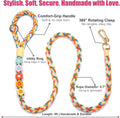 5FT Braided Cotton Rope Leash for Small, Medium and Large Dogs,Rainbow Mix