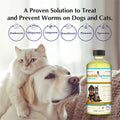 No More Worms in Cats and Dogs- Dewormer for Cats and Dewormer for Dogs - Chicken and Milk Flavours 120 mL / 4 oz Glass Bottle – Includes 3 mL Dropper with Cap (Milk Flavor)