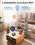 2K Alarm Clock Camera,5G&2.4G WiFi Wireless Indoor Camera Clock,Cameras for Home Security,AI Human Detection,Color Night
