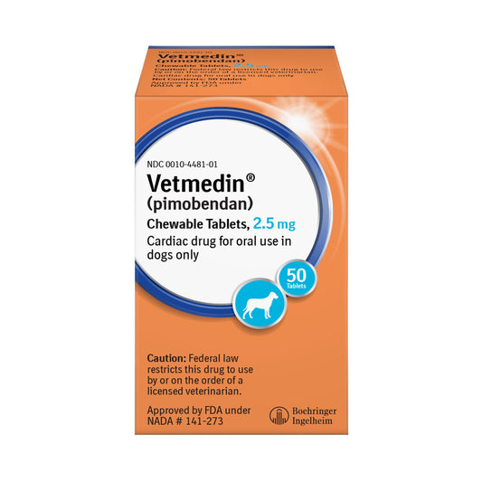 VETMEDIN® (pimobendan) Chewable Tablets for Dogs, 2.5 mg, inodilator, 50ct