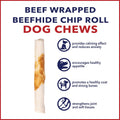 Pet Factory Twistedz American Beefhide 5" Chip Rolls Dog Chew Treats w/ Real Beef Meat Wrap - 8 Count/1 Pack