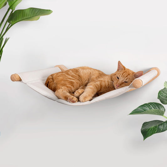 7 Ruby Road Cat Wall Hammock – Wall Mounted Cat Bed for Large Cats – Wood Perch Shelf, Cat Hammock for Wall, Holds Up to 35 lbs