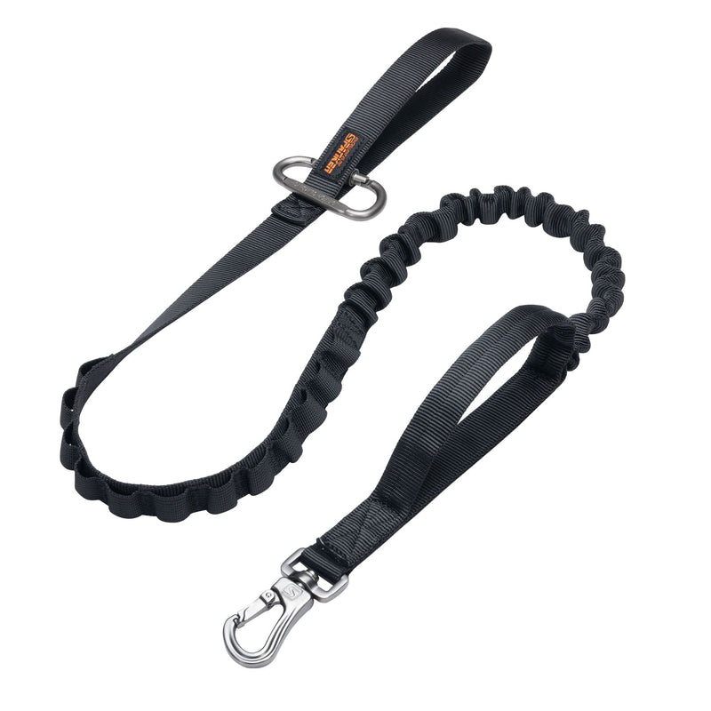 EXCELLENT ELITE SPANKER Tactical Bungee Dog Leash Military Adjustable Dog Leash Quick Release Elastic Leads Rope with 2 Control Handle(Black