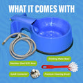 Water Bowl with 10 foot Long Stainless Steel Hose