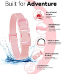 Waterproof Dog Collar, Rubber Adjustable Collars with Quick Release Buckle, Odor-Resistant, Easy to Clean Pet Collars for Small Medium or Large Dogs (Pink, M 11.8-18.5 inch)