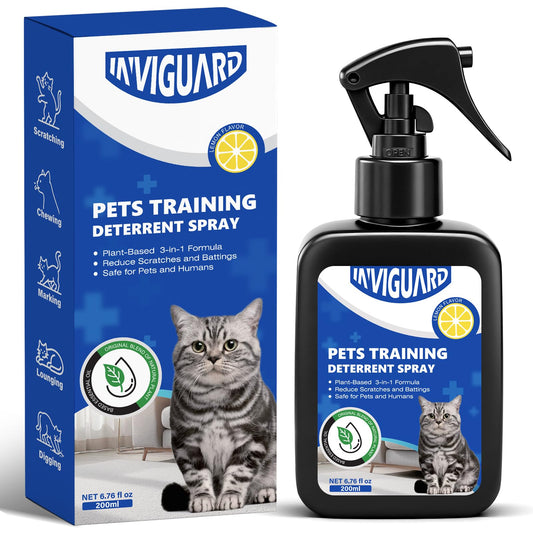 Natural Ingredients Cat Deterrent Spray for Indoor and Outdoor, 200ml / 6.76 Fl Oz, Anti Marking Training Spray, Cat Scratch Deterrent for Furniture, Sofa, Carpet and Plants