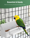 Pawfly 2 Pack Bird Feeder for Cage Hanging Plastic Feeder with Hooks Water Dispenser with Perches for Small Parakeet Cockatiel Canary Parrot