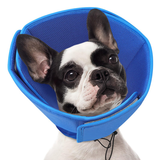 AOFITEE Dog Cones for Medium Dogs, Soft Dog Cone Collar After Surgery, Adjustable Cone for Dogs to Stop Licking, Breathable Pet E-Collar Alternative for Wound Healing(Blue,Medium)