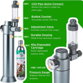 Complete Aquarium CO2 System, Desktop CO2 Regulator with 45g Disposable CO2 Cartridge, Compatible with 5/8" and 3/8" Thr