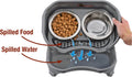 Neater Feeder Express Mess Proof Cat Bowls Elevated, No Spill Feeding Station, Stainless Steel Dishes for Food and Water, Raised Bowls for Indoor Cats, No Fatigue Whisker Friendly Dish, Grey
