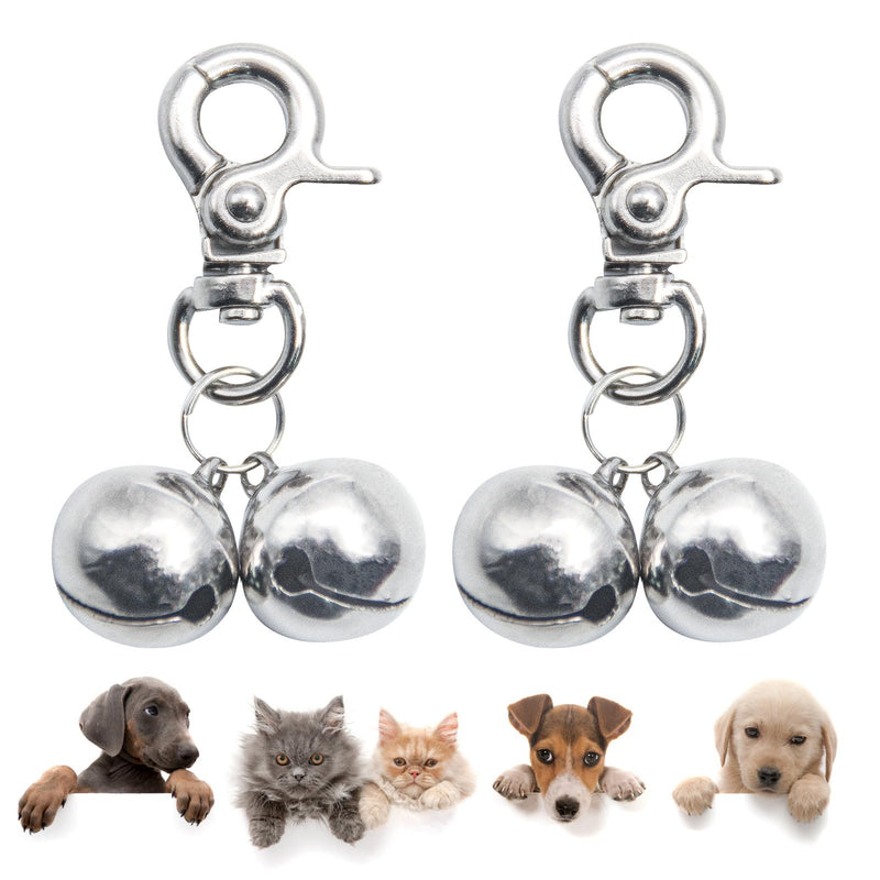 SCENEREAL Bells for Dog Collars - 2 Pack Pet Hanging Ring Bell Accessories for Dog & Cat, Pet Pendant Collar Charm with Heavy Duty Snap Clips