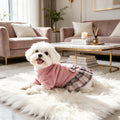 YUDODO Fleece Small Dog Sweater Dress with Bowtie, Warm Girl Dog Clothes