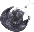 Tie-Dye Dog Baseball Hat with Ear Holes, Adjustable Summer Sun Cap for Pets(Black, Large)