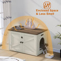 Timberer Cat Litter Box Enclosure, Hidden Litter Box Furniture with Divider